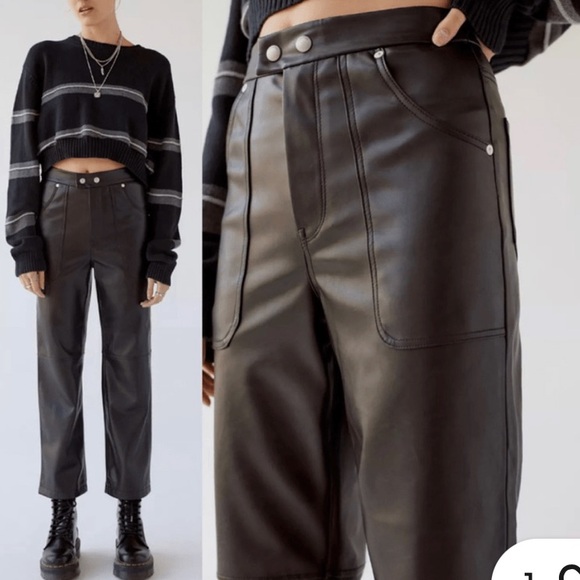 BLANK NYC: BAXTER RIBCAGE PANT - LEATHER - Picture 2 of 4